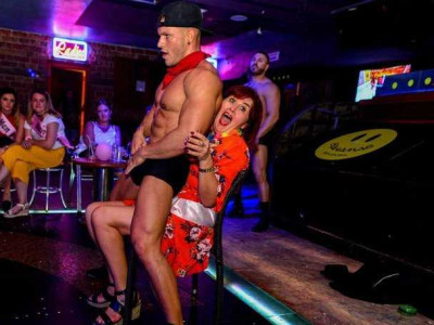 Male Stripper at Bar