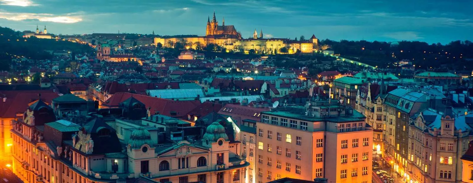 Bird's eye view of  Prague